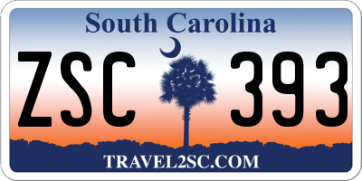 SC license plate ZSC393