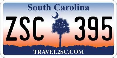 SC license plate ZSC395