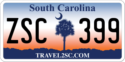 SC license plate ZSC399