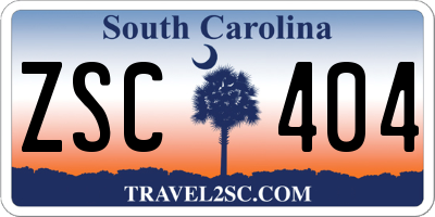 SC license plate ZSC404