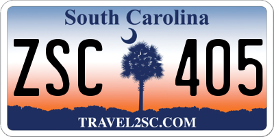 SC license plate ZSC405