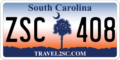 SC license plate ZSC408