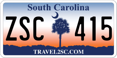 SC license plate ZSC415