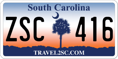 SC license plate ZSC416