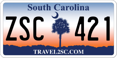 SC license plate ZSC421