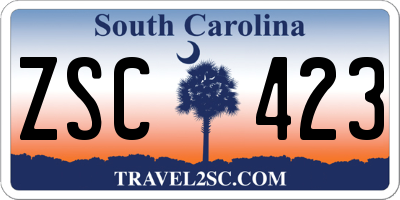 SC license plate ZSC423