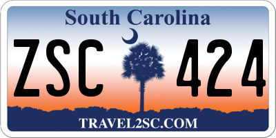 SC license plate ZSC424