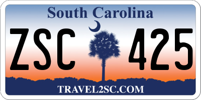 SC license plate ZSC425