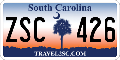 SC license plate ZSC426