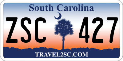 SC license plate ZSC427