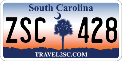 SC license plate ZSC428