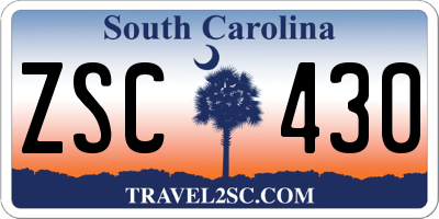SC license plate ZSC430