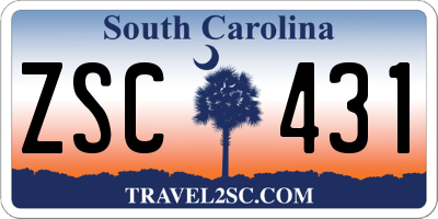 SC license plate ZSC431