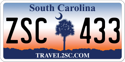 SC license plate ZSC433