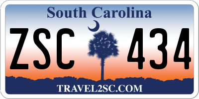 SC license plate ZSC434