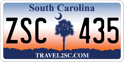 SC license plate ZSC435