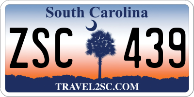 SC license plate ZSC439
