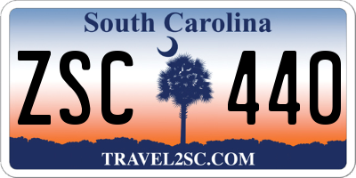 SC license plate ZSC440
