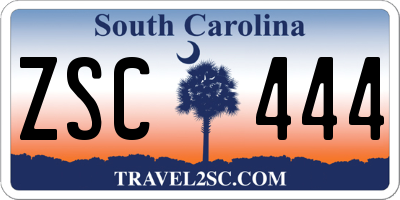 SC license plate ZSC444