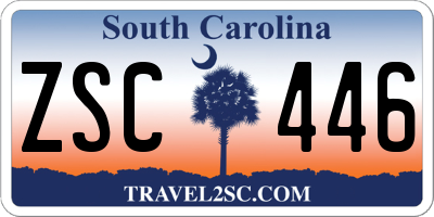 SC license plate ZSC446
