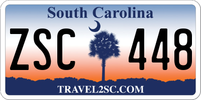 SC license plate ZSC448
