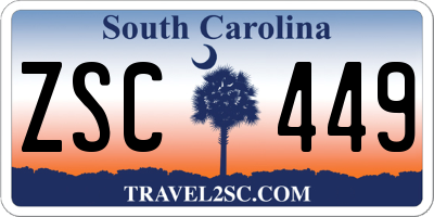 SC license plate ZSC449