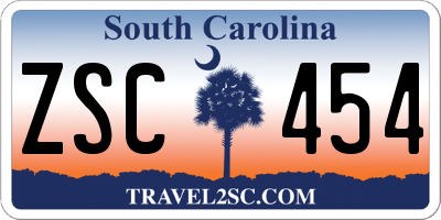 SC license plate ZSC454
