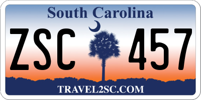 SC license plate ZSC457