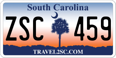 SC license plate ZSC459