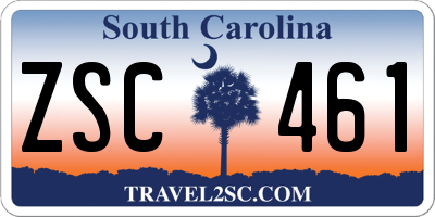 SC license plate ZSC461