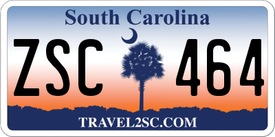 SC license plate ZSC464