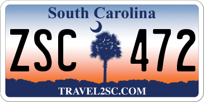SC license plate ZSC472