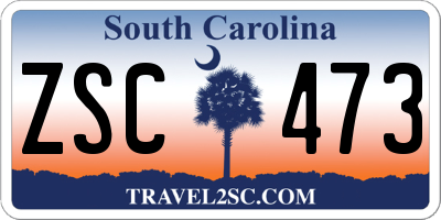 SC license plate ZSC473