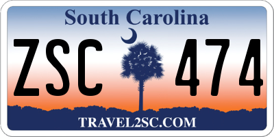 SC license plate ZSC474