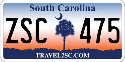 SC license plate ZSC475