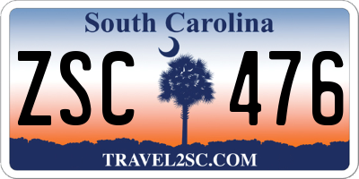 SC license plate ZSC476