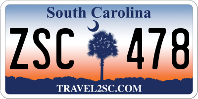 SC license plate ZSC478