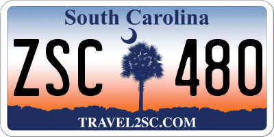 SC license plate ZSC480