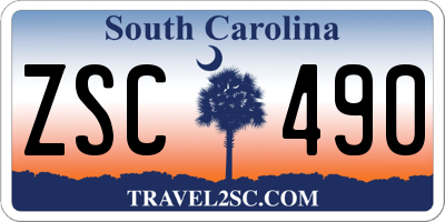 SC license plate ZSC490