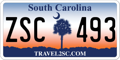 SC license plate ZSC493
