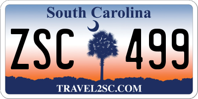 SC license plate ZSC499