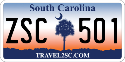 SC license plate ZSC501