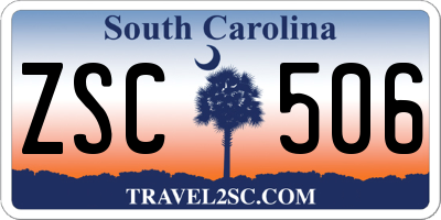SC license plate ZSC506