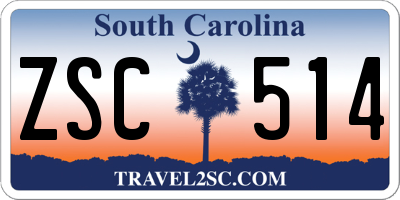 SC license plate ZSC514