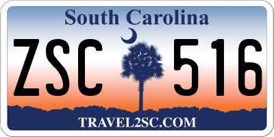 SC license plate ZSC516