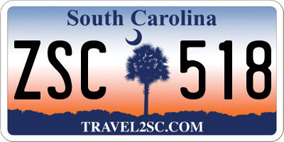 SC license plate ZSC518