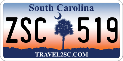 SC license plate ZSC519