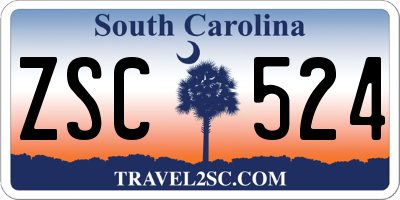 SC license plate ZSC524