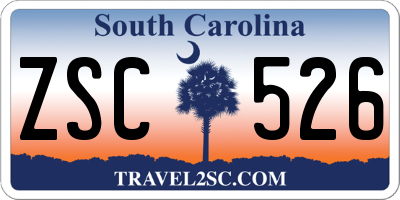 SC license plate ZSC526