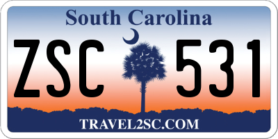 SC license plate ZSC531